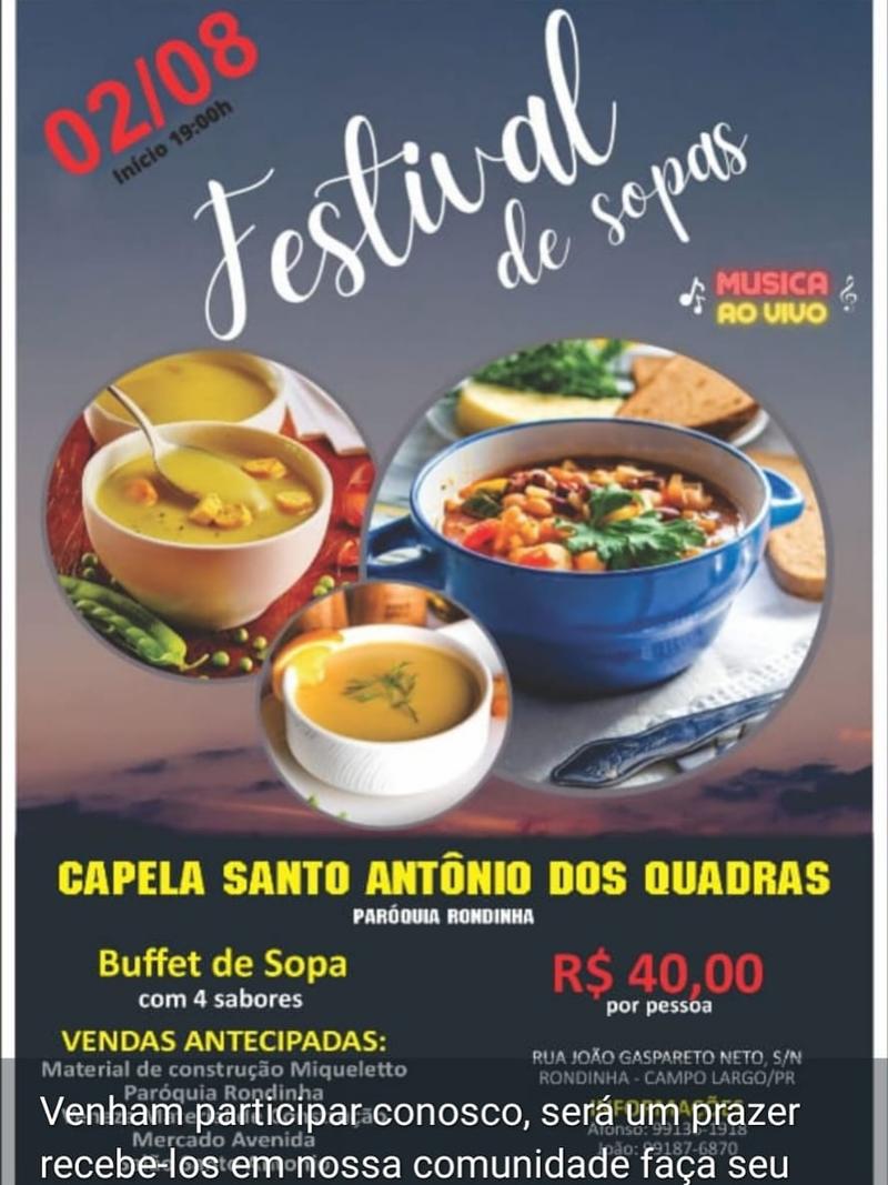 Official poster: Festival de Sopas da Capela Santo Antônio dos Quadras