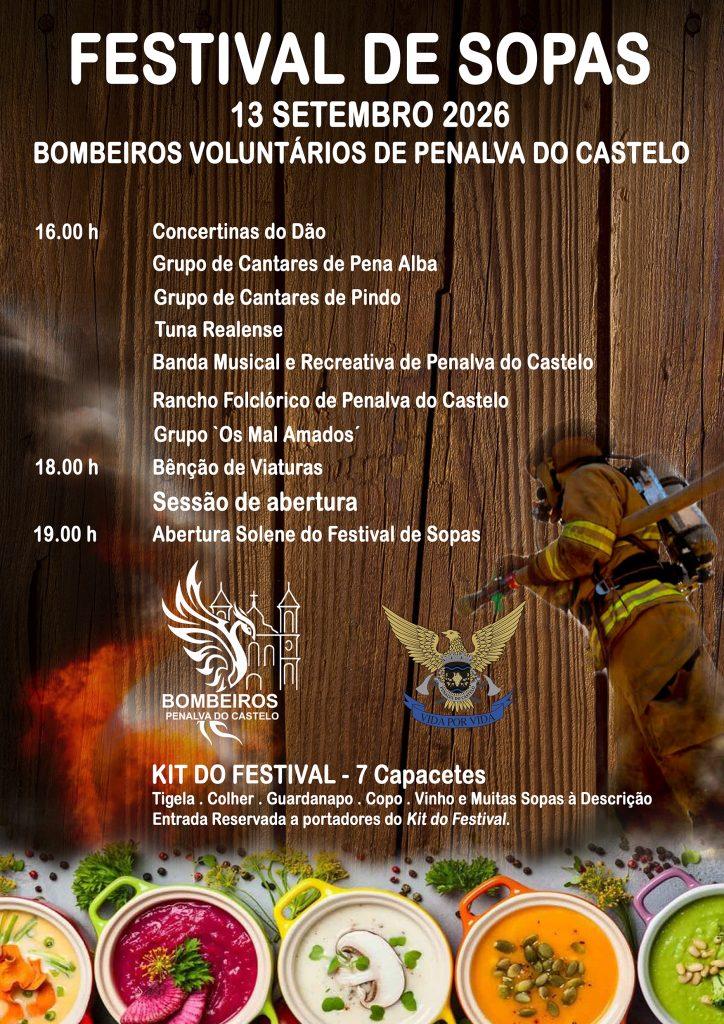 Cartaz oficial: Festival de Sopas dos Bombeiros de Penalva do Castelo