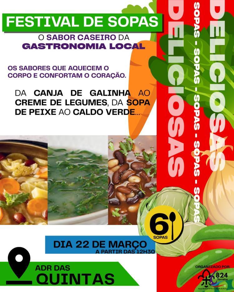 Cartaz oficial: Festival de Sopas do Agrupamento 824 Torreira