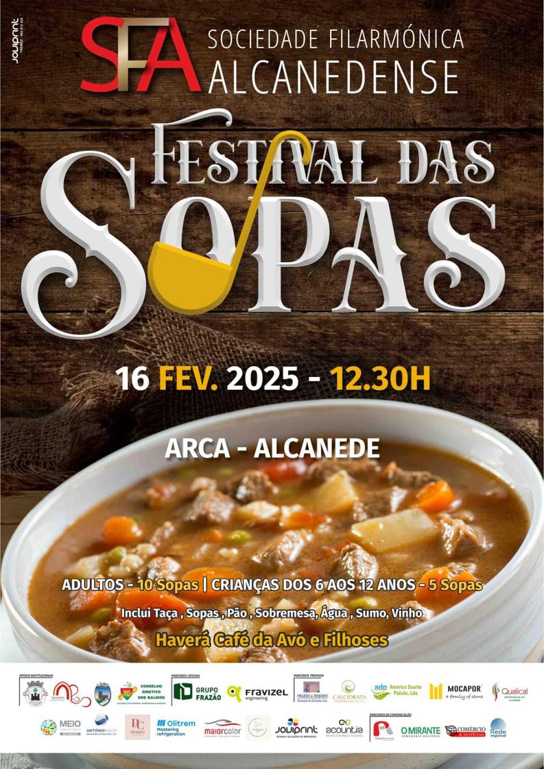 Cartaz oficial: Festival das Sopas da Filarmónica Alcanedense