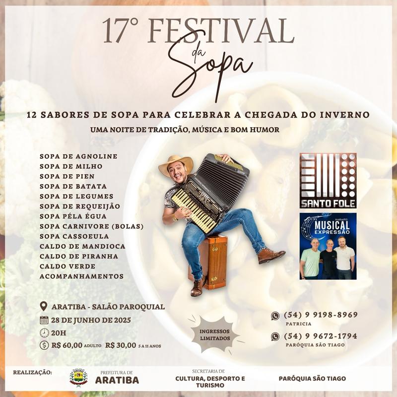 Official poster: 17º Festival da Sopa de Aratiba