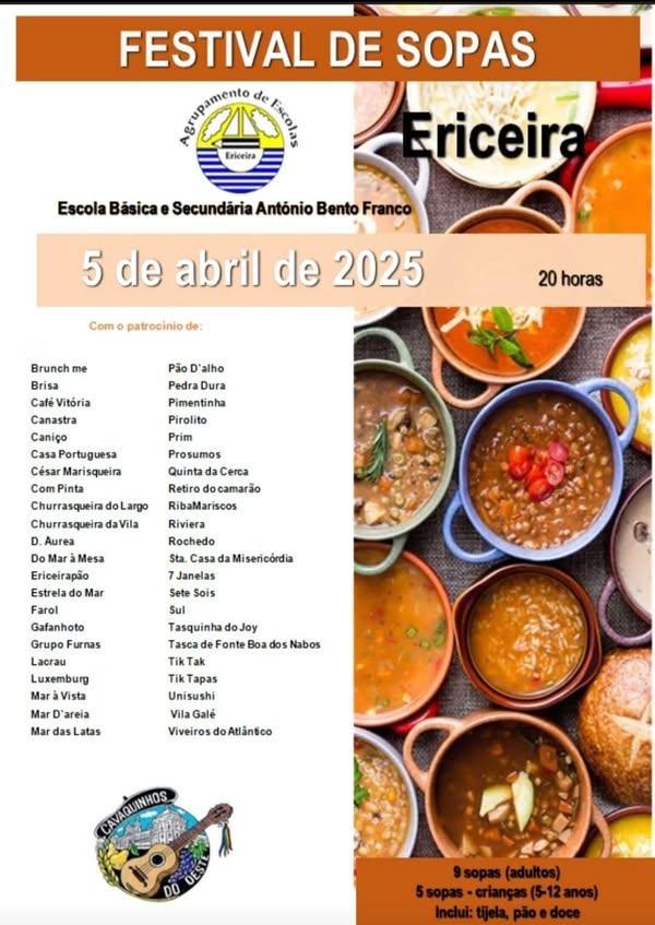 Cartaz oficial: Festival de Sopas do Agrupamento de Escolas da Ericeira