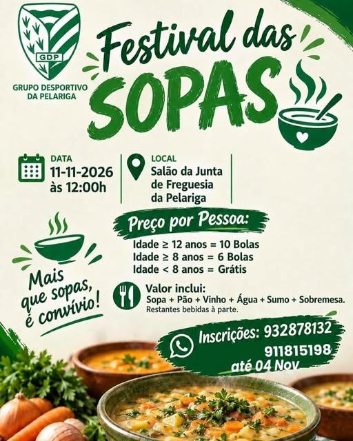 Cartaz oficial: Festival das Sopas do Grupo Desportivo da Pelariga