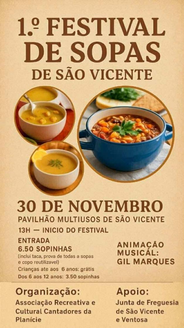 Cartaz oficial: 1º Festival de Sopas de São Vicente