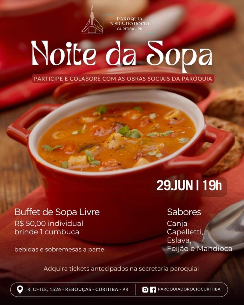 Official poster: Noite da Sopa da Paróquia Nossa Senhora do Rocio