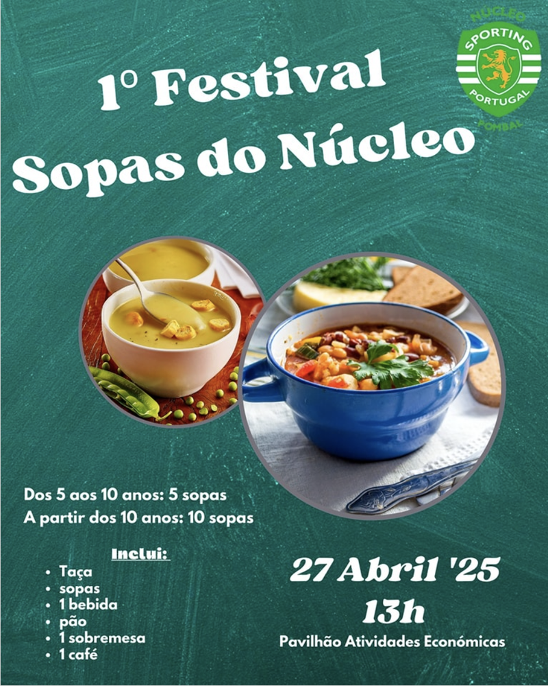 Cartaz oficial: Festival de Sopas do Núcleo do SCP de Pombal