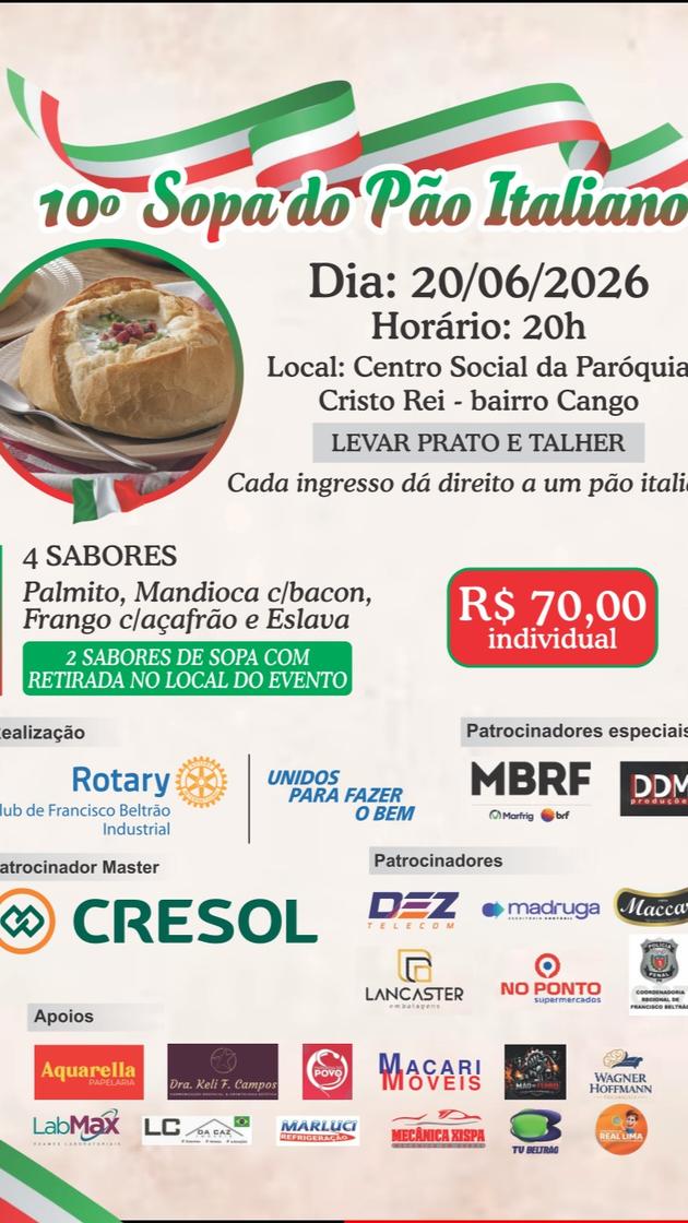 Official poster: 10ª Sopa do Pão Italiano