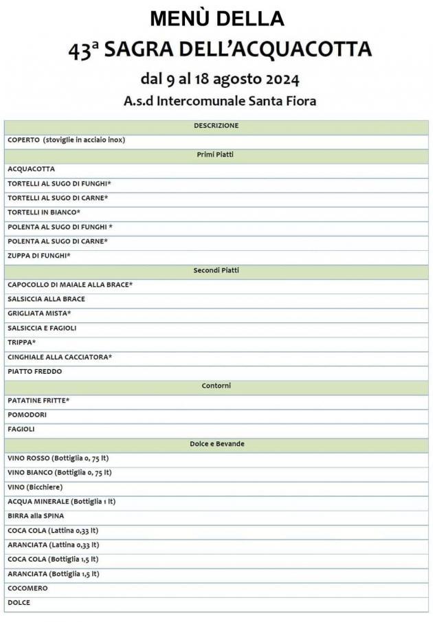 Official poster: Sagra dell'Acquacotta di Santa Fiora