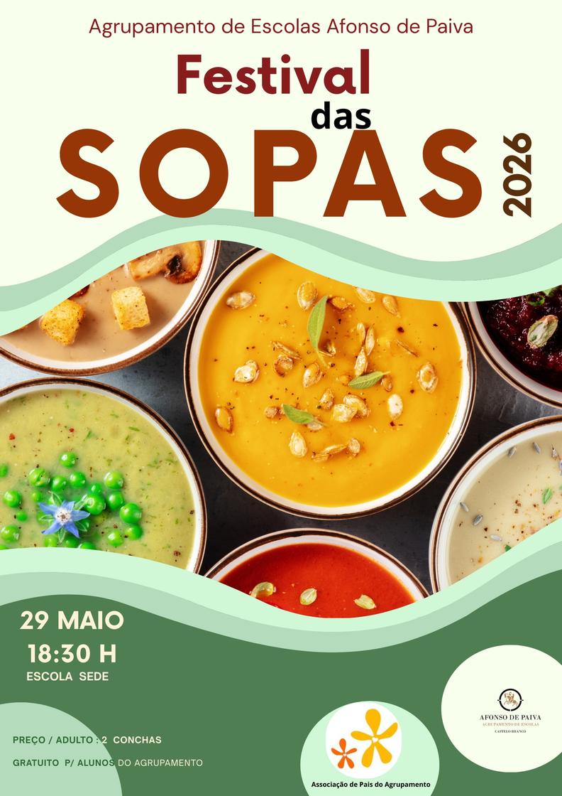 Cartaz oficial: Festival das Sopas do Agrupamento de Escolas Afonso de Paiva