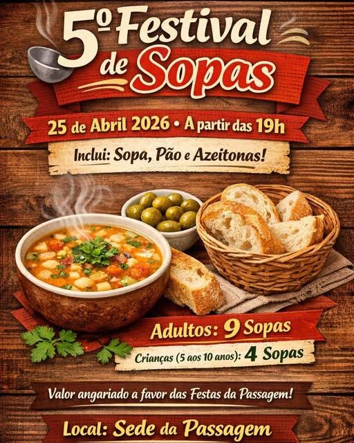 Cartaz oficial: Festival das Sopas da Comissão de Festas da Passagem