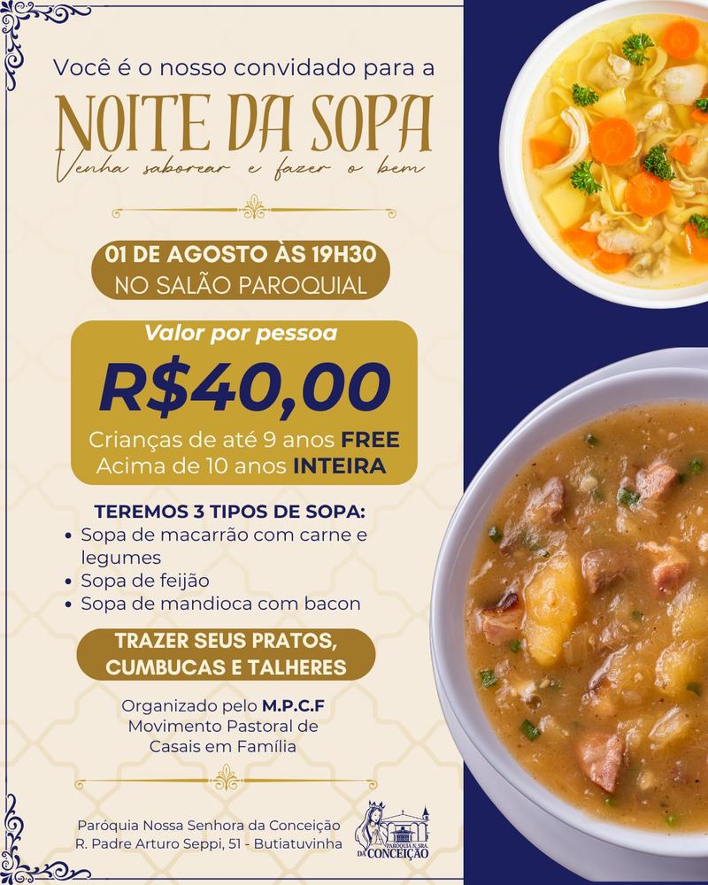 Official poster: Noite da Sopa da Paróquia Nossa Senhora da Conceição