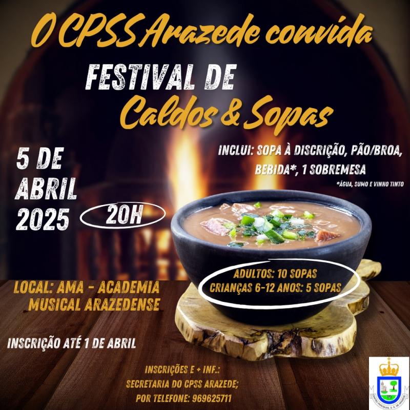 Cartaz oficial: Festival de Caldos e Sopas de Arazede
