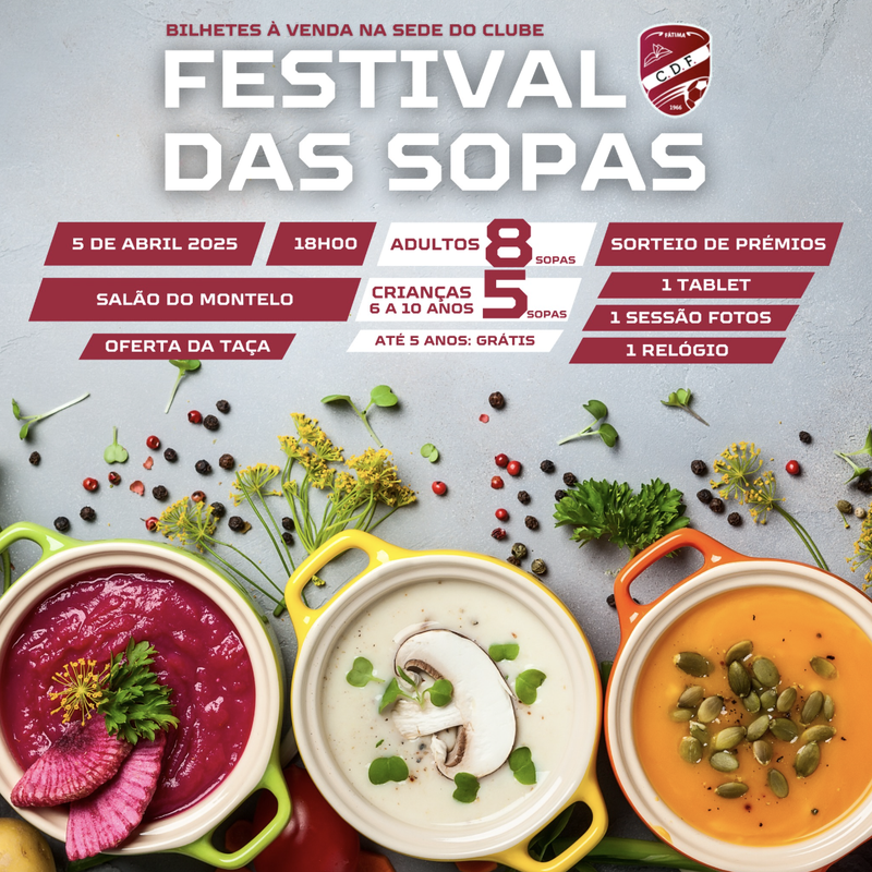 Cartaz oficial: Festival das Sopas do Centro Desportivo de Fátima