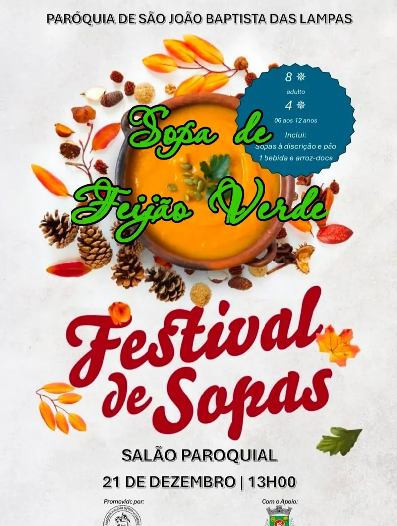Cartaz oficial: Festival de Sopas da Paróquia de São João das Lampas