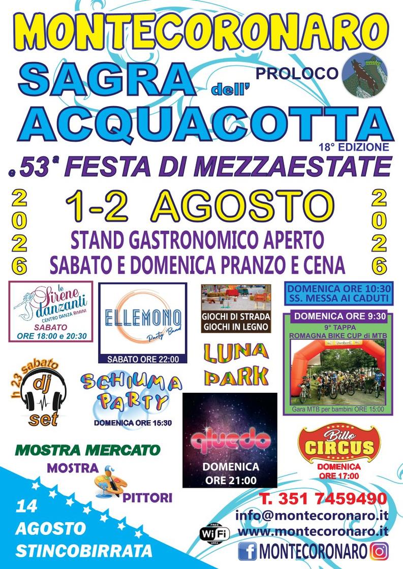 Official poster: 53rd Festa di Mezz'Estate / 18th Sagra dell'Acqua Cotta
