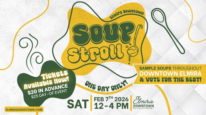 Official poster: Elmira Downtown Soup Stroll