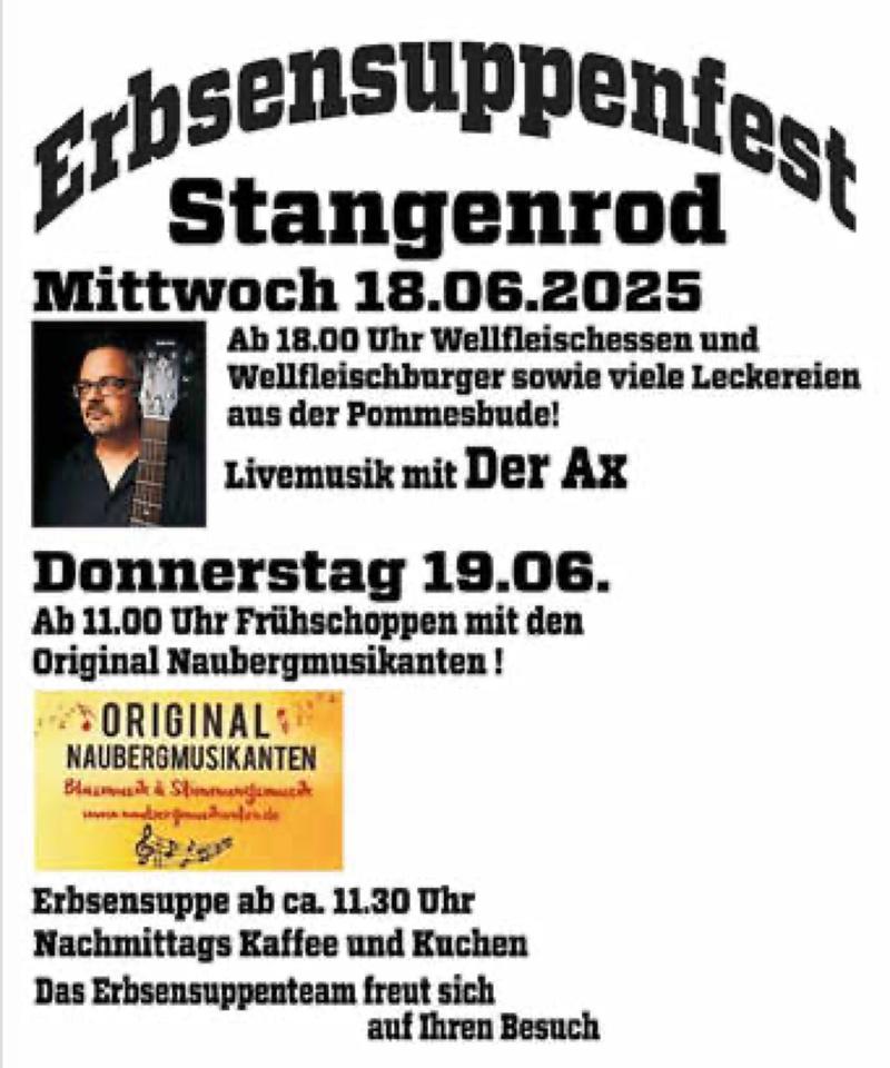 Official poster: Erbsensuppenfest Stangenrod